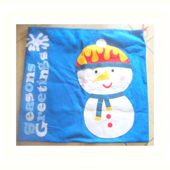 Large Felt Seasons Greetings Holiday Christmas Bag - Picture 1 of 5